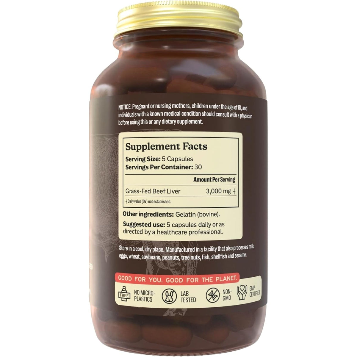 MK Supplements Grass Fed Beef Liver Supplement, Supports Energy Production, Detoxification, Digestion, Immunity and Full Body Wellness, Non-Gmo, Freeze Dried, 30 Servings (3,000 Mg Each)