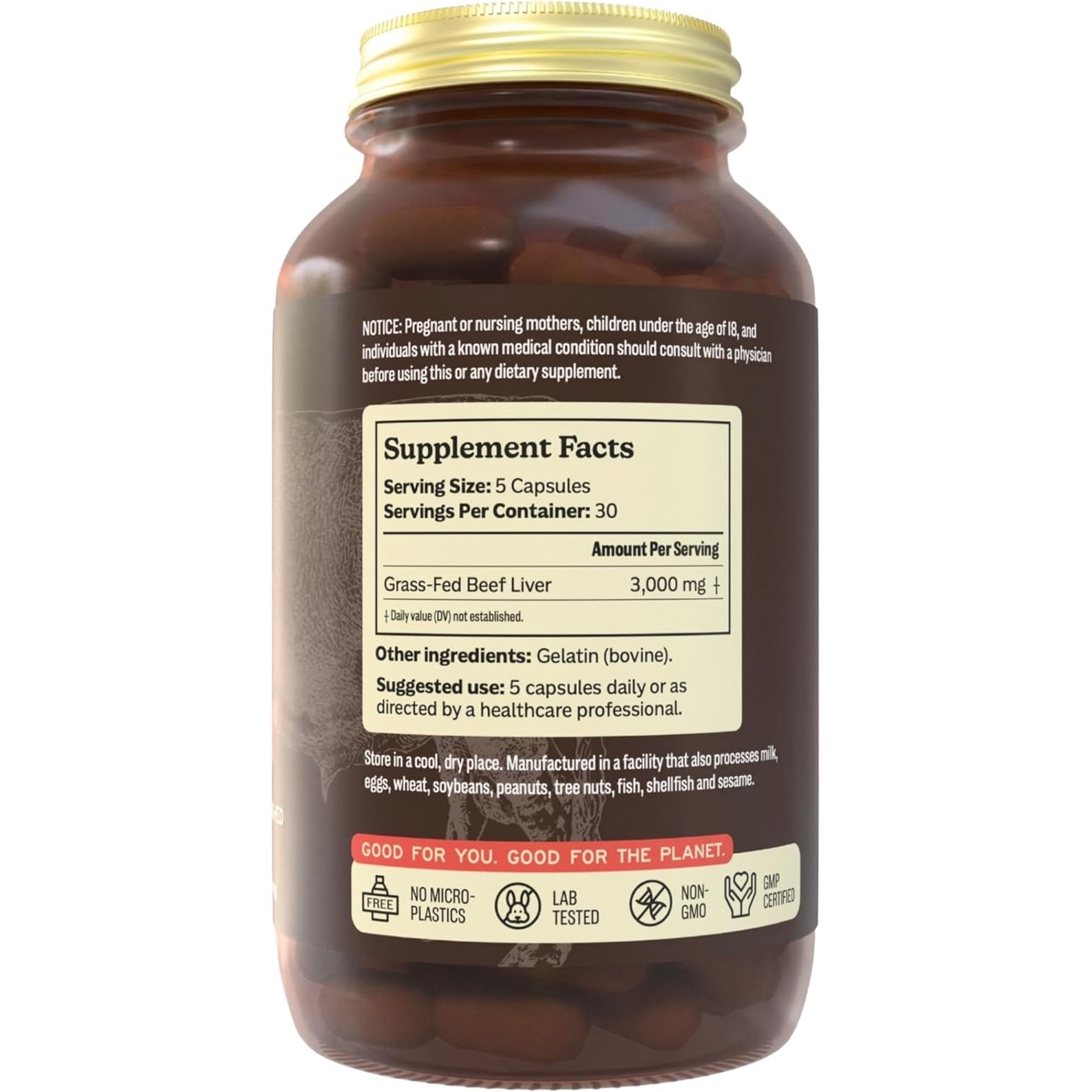 MK Supplements Grass Fed Beef Liver Supplement, Supports Energy Production, Detoxification, Digestion, Immunity and Full Body Wellness, Non-Gmo, Freeze Dried, 30 Servings (3,000 Mg Each)