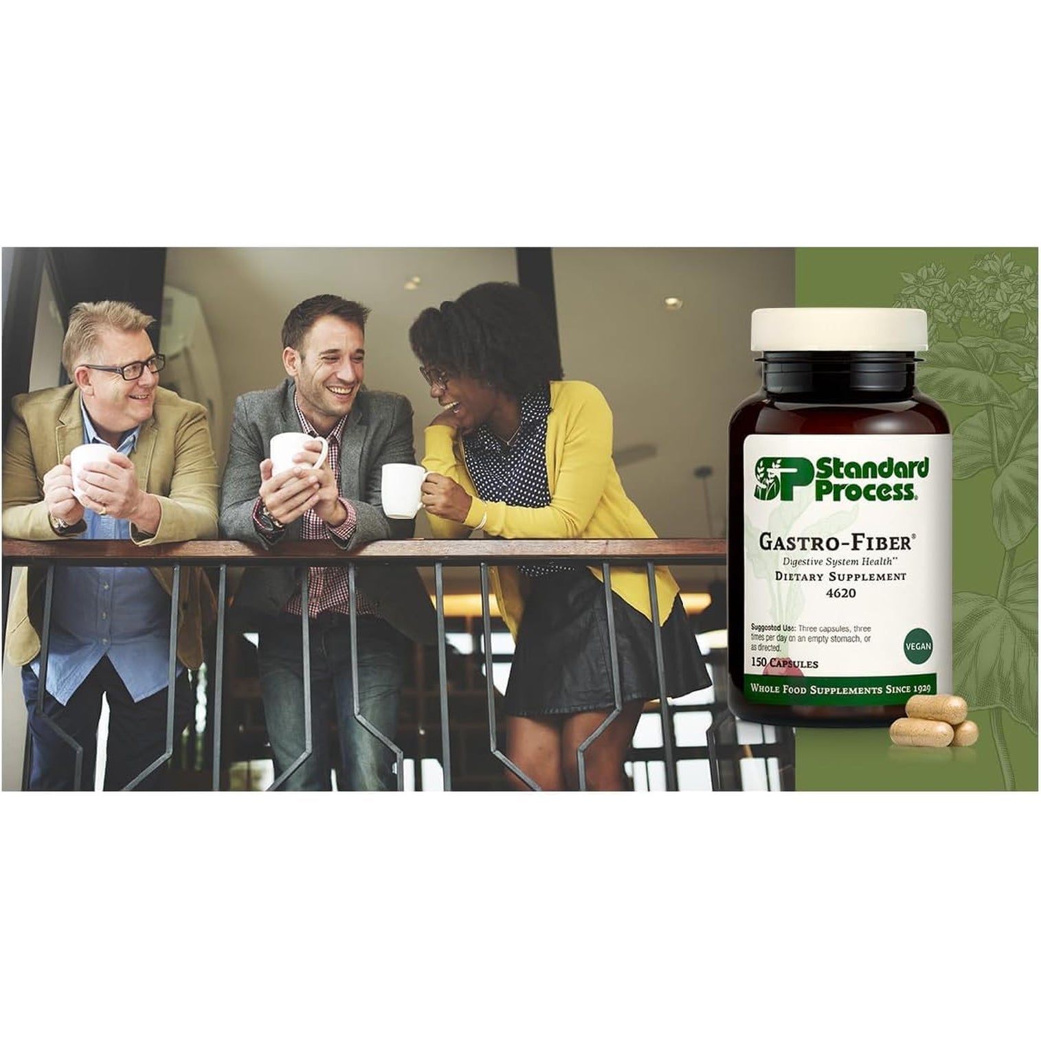 Standard Process Gastro-Fiber - Prebiotic Supplement for Digestive Health - Supports Gut Health with Apple Pectin - Maintains Immune Response - Vegan & Non-Soy - 150 Capsules (50 Servings)