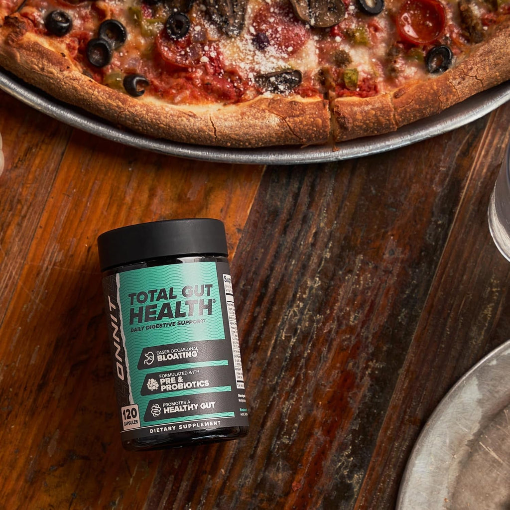 ONNIT Total Gut Health Daily Digestive Support, IGEN™ Non-Gmo Tested Digestion Supplement for Women and Men with 7 Strains of Probiotics, Prebiotics, Enzymes and Betaine HCL, 60 Count