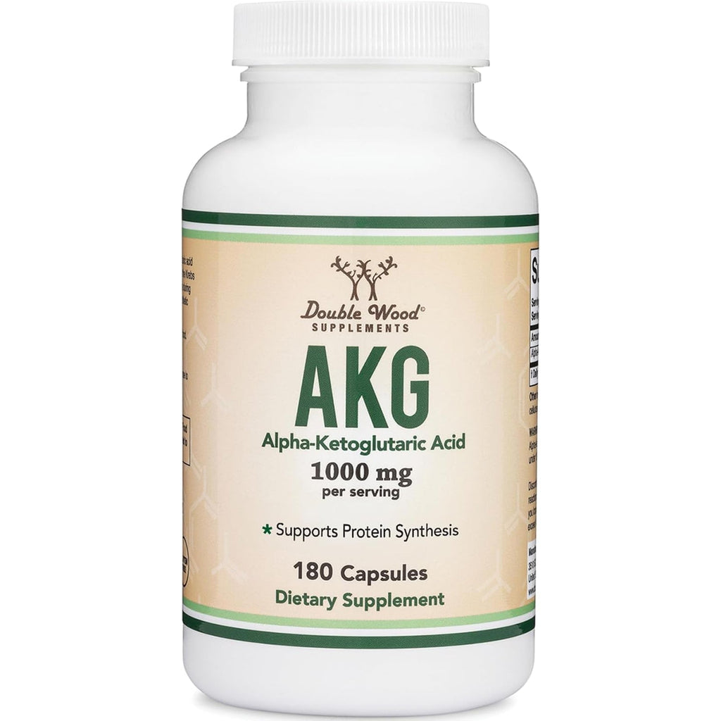 AKG Supplement (Alpha Ketoglutaric Acid) 1,000Mg per Serving (180 Capsules) Different and May Be More Effective than AAKG (Recently Studied for Healthy Aging Properties) Gluten Free by Double Wood