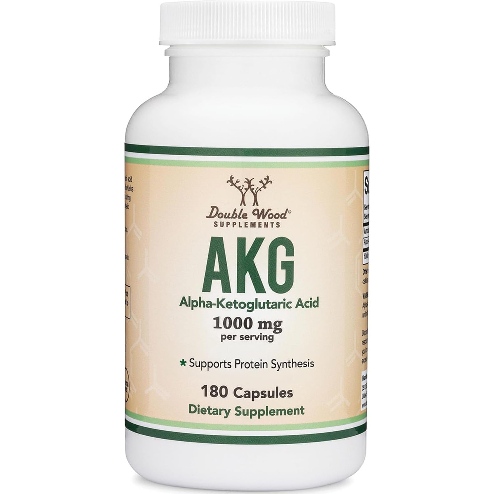 AKG Supplement (Alpha Ketoglutaric Acid) 1,000Mg per Serving (180 Capsules) Different and May Be More Effective than AAKG (Recently Studied for Healthy Aging Properties) Gluten Free by Double Wood