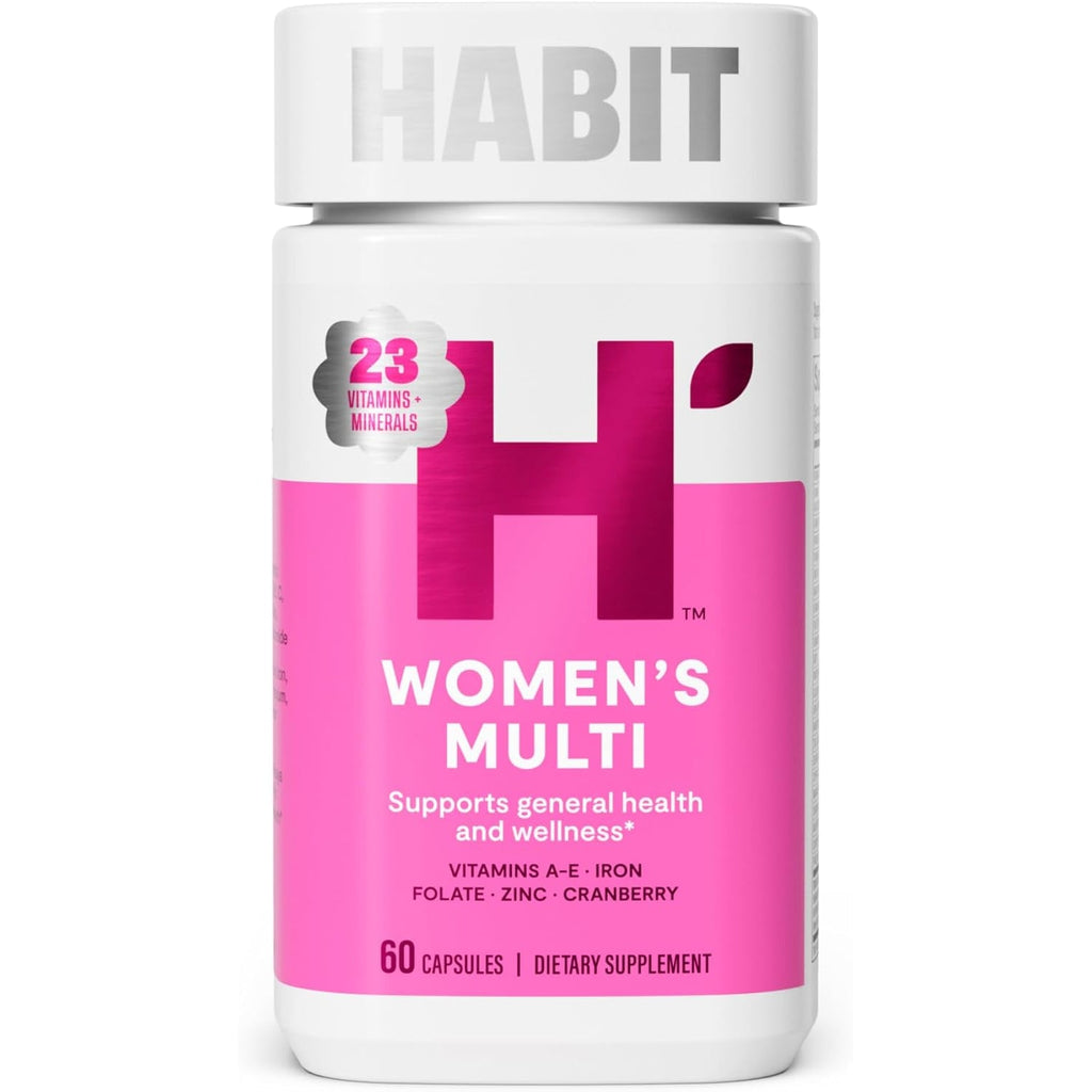 Habit Womens Multi Supplement (60 Capsules) - New Look, Supports General Health & Wellness, 23 Essential Vitamins and Minerals, Fruit Extracts, Folate, Iron, B12, Biotin, Non-Gmo (1 Pack)