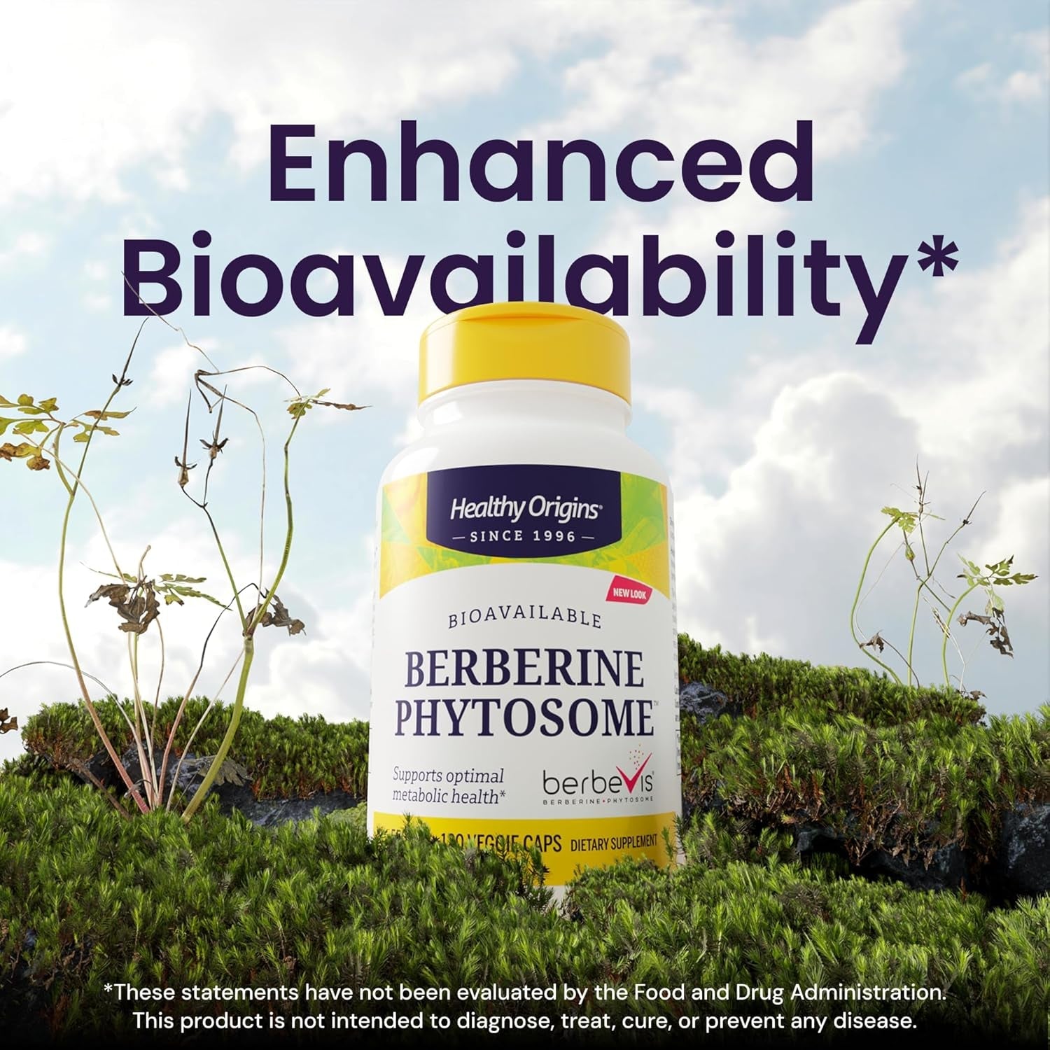 Healthy Origins Berberine Phytosome 550 Mg, 120 Veggie Capsules - Bioavailable Berberis Aristata Extract - Supports Metabolic Health, Body Composition, Advanced Phytosome Technology - 4 Month Supply