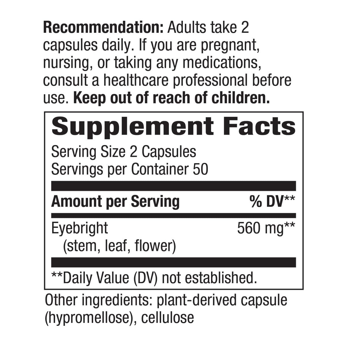 Natures Way Eyebright, 100 CT