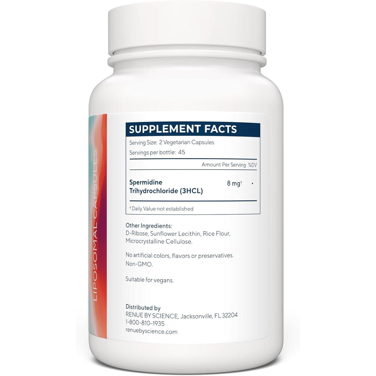 Renue by Science Spermidine Supplements | Liposomal Spermidine Supplements for Women and Men | 90 Capsules - 8Mg Spermidine per Serving | Non-Gmo & Allergen Free | Made in the USA Third-Party Tested