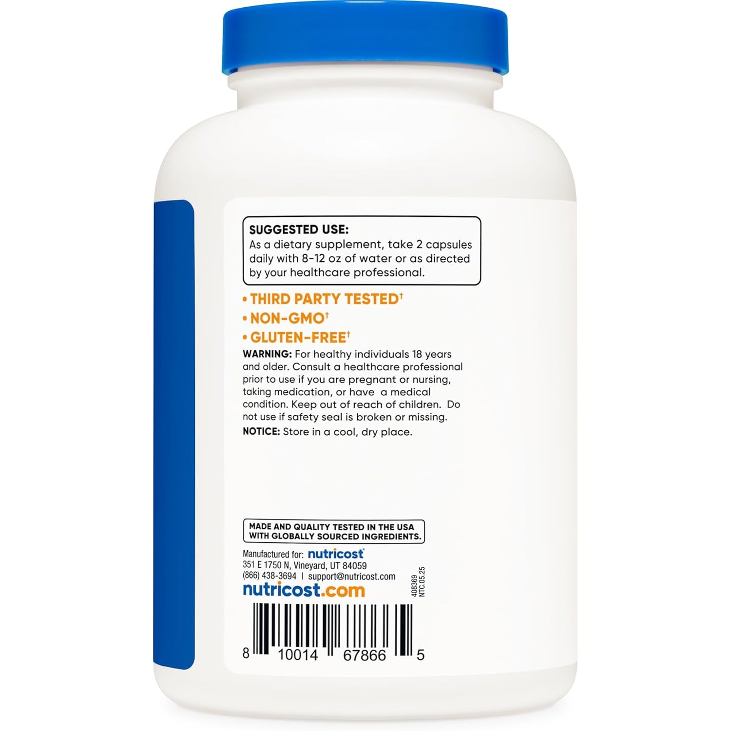 Nutricost Monolaurin 1000 Mg (120 Servings, 240 Capsules) - Gluten-Free, Non GMO, Vegan