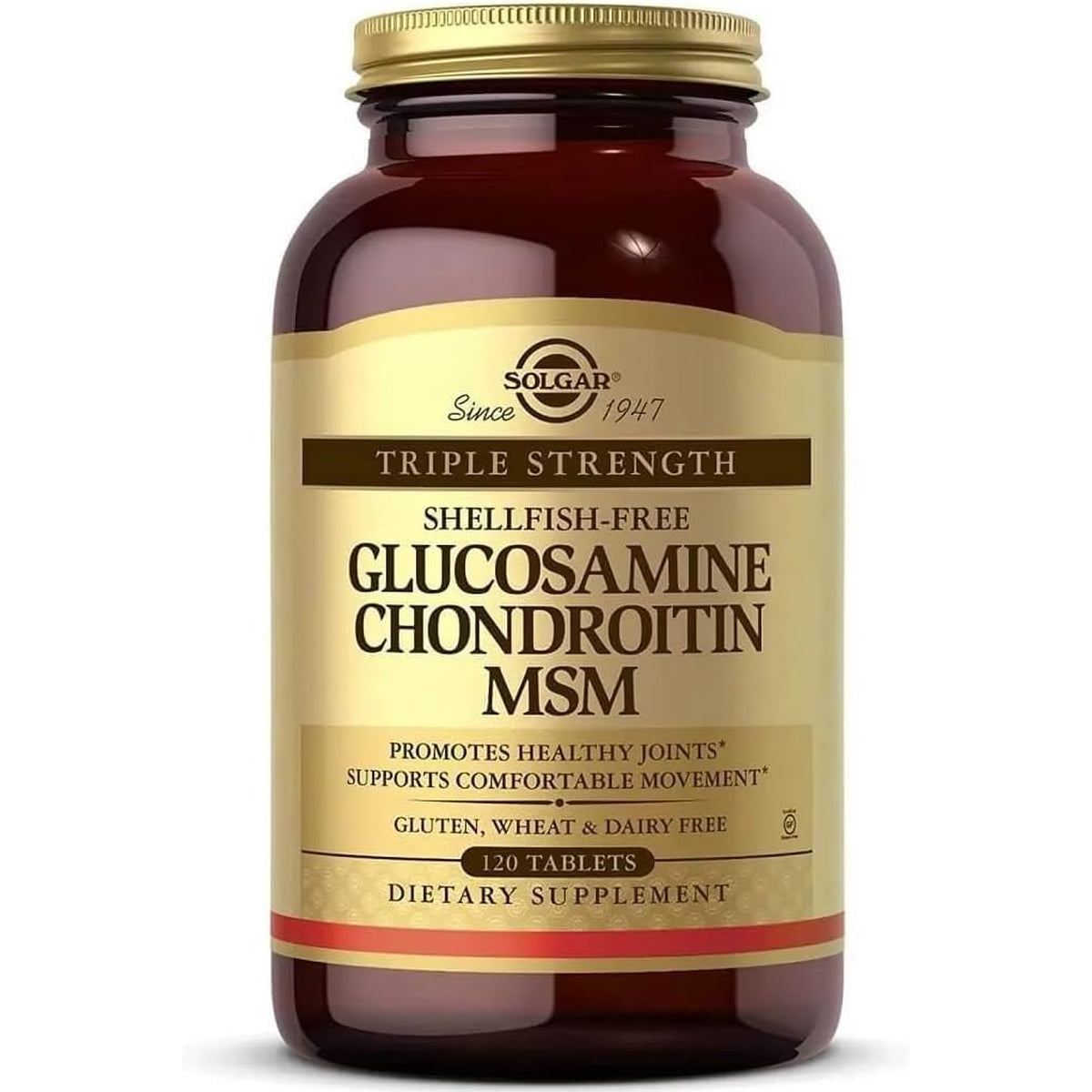 Solgar Triple Strength Glucosamine Chondroitin MSM, 120 Tablets - Promotes Healthy Joints, Supports Comfortable Movement - Shellfish Free - Gluten Free, Dairy Free - 60 Servings