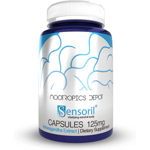 Nootropics Depot Sensoril Ashwagandha Capsules | 125Mg | 180 Ct. | Ayurveda Supplement | Standardized Withania Somnifera Extract | to Support Healthy Energy, Mental Cognition + Cardiovascular Health
