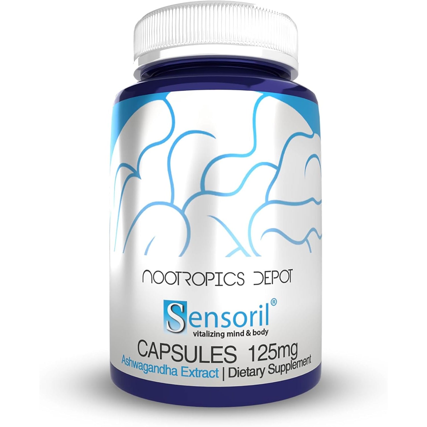 Nootropics Depot Sensoril Ashwagandha Capsules | 125Mg | 180 Ct. | Ayurveda Supplement | Standardized Withania Somnifera Extract | to Support Healthy Energy, Mental Cognition + Cardiovascular Health