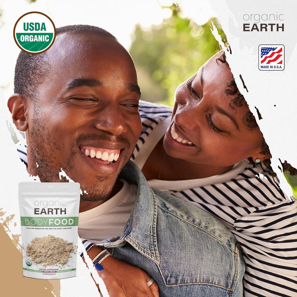 Organic Earth Irish Sea Moss Powder 8Oz - Wildcrafted Sea Moss Organic with Bladderwrack & Burdock Root Powder - Thyroid, Digestion Support & Healthy Skin - USDA Certified Organic