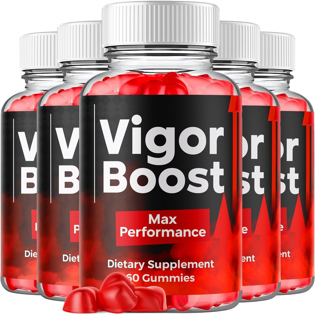 (5 Pack) Vigor Boost Gummies for Men, Vigorboost Male Support Gummys with Natural Ingredients, Advanced Vigor Boost Maximum Strength Premium Vitamin Gummy for Men'S Health and Wellness (300 Gummies)