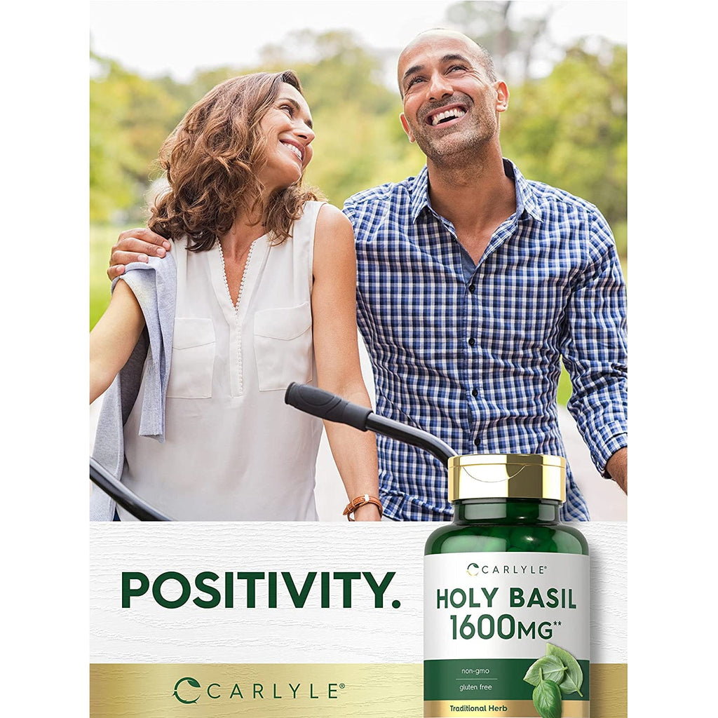 Carlyle Holy Basil Capsules | 200 Count | Tulsi Holy Basil Leaf Extract | Herbal Supplement | Non-Gmo, Gluten Free