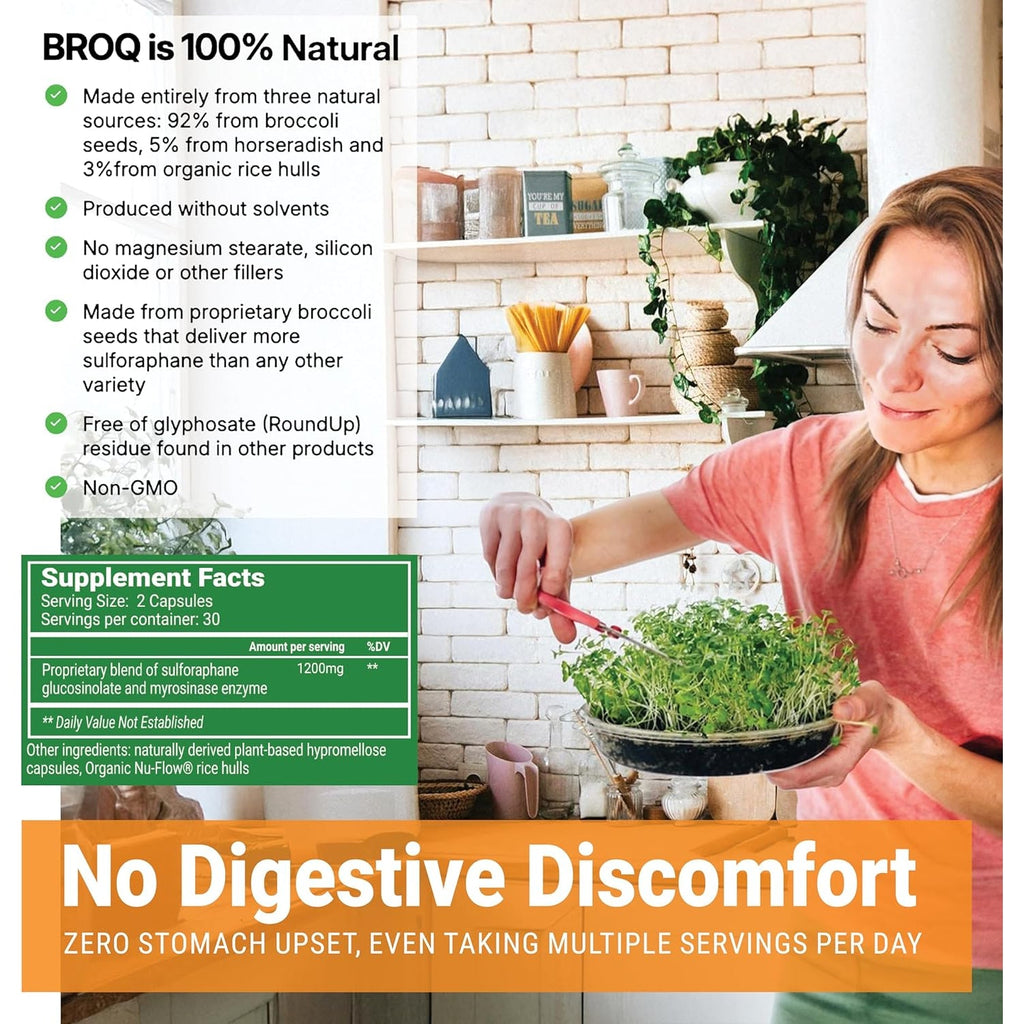 2X Sulforaphane of Others for Inflammation, Immunity & Detox | BROQ – Longevity & Cellular Defense – 3Rd-Party Tested