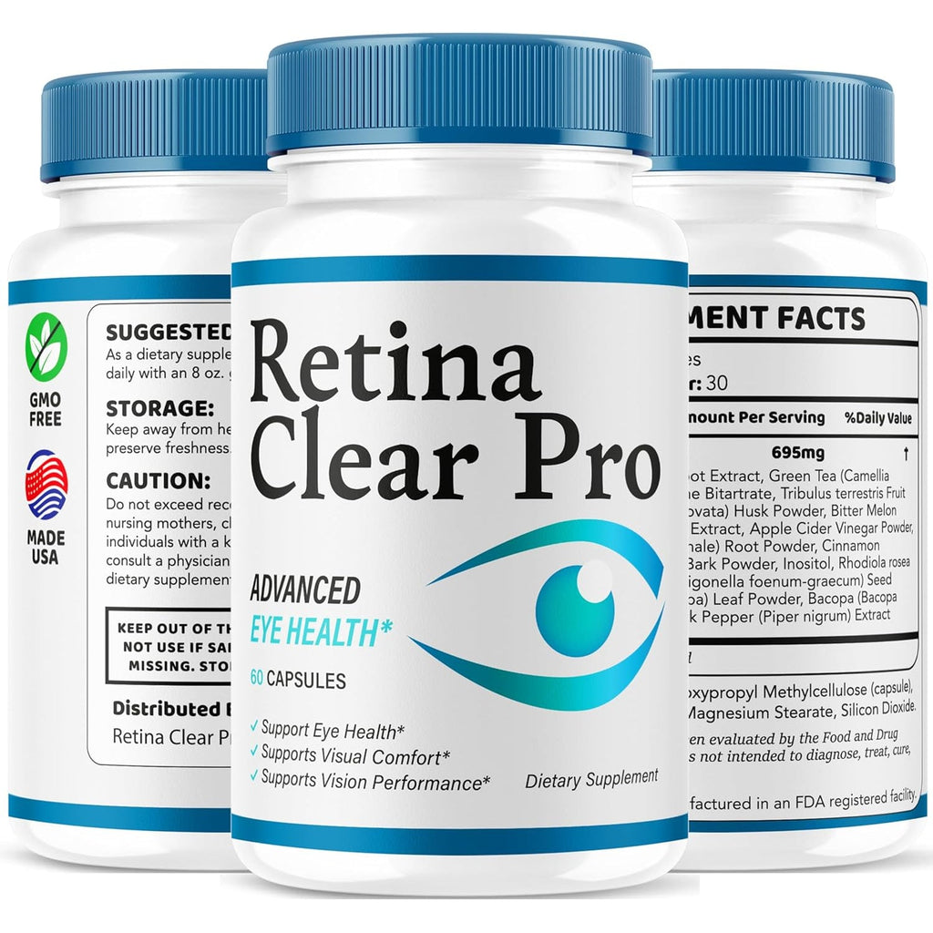 Retina Clear Pro Capsules - Retina Clear Pro Advanced Eye Health Support Pills, Natural Retinaclear Supplement Vitamins Overall Wellness & Support Reviews, 60 Capsules for 1 Month