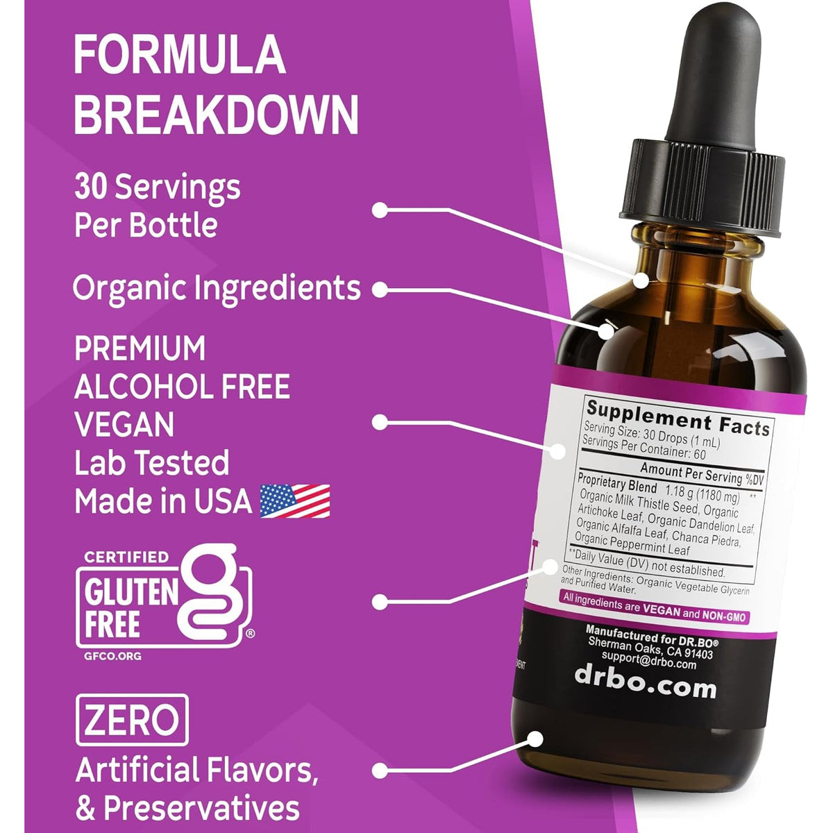 Liver Cleanse Detox & Repair Organic - Natural Liver Support Supplement Liquid Drops, Milk Thistle Dandelion, Chanca Piedra Extract, Artichoke - Gallbladder Health Formula Supplements Liquid Drops 2Oz