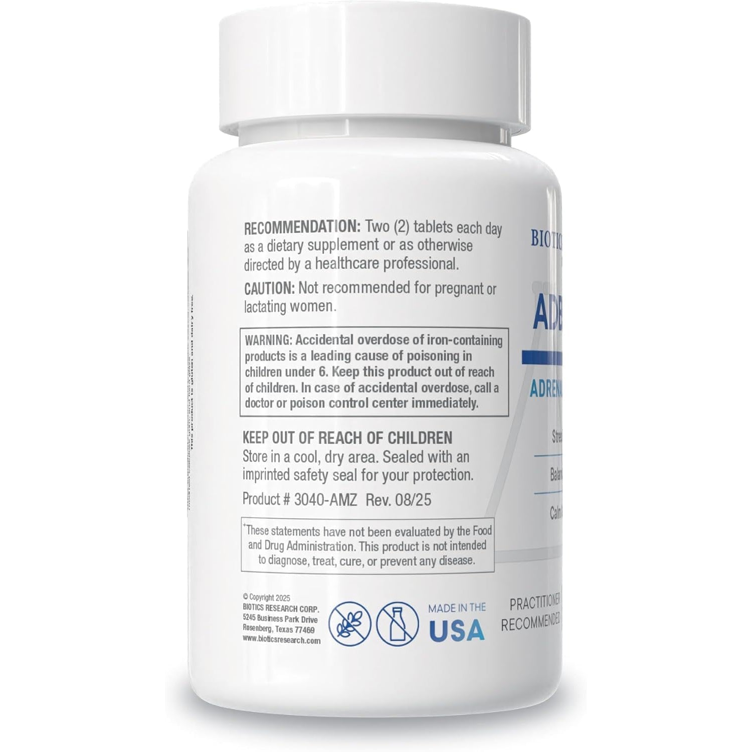 BIOTICS RESEARCH Adb5-Plus Support Healthy Adrenal Gland Function, Support Cortisol Levels, Positive Response to Stress, Healthy Energy Levels 90 Tablets