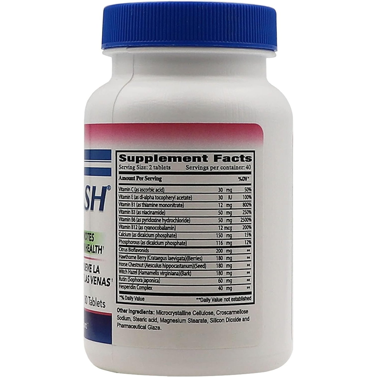Regular, Dietary Supplement for Leg Vein Health & Circulation Support, 80 Count (Pack of 1)