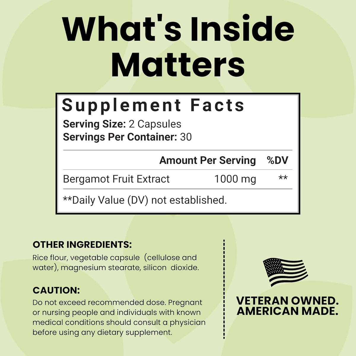 Luma Nutrition Citrus Bergamot 1000Mg per Serving - Citrus Bergamot Supplement - Heart Health Support - Made in the USA - Veteran Owned - 60 Capsules, 30 Servings