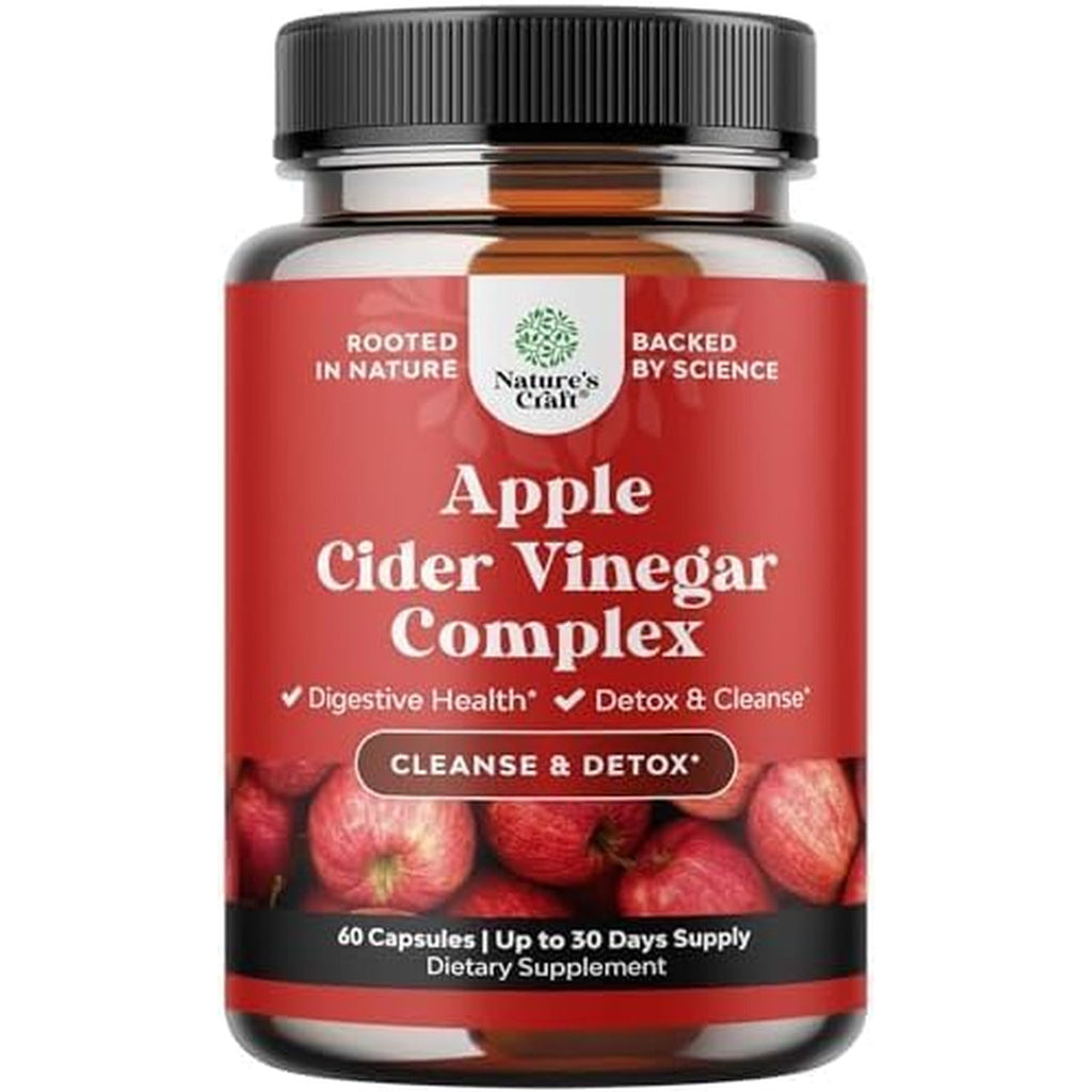 Cleansing Apple Cider Vinegar Capsules - ACV Cleanse and Detox Pills for Gut and Digestive Health with Slimming Cayenne - Extra Strength ACV Capsules for Gut Cleanse and Full Body Detox - 60 Count