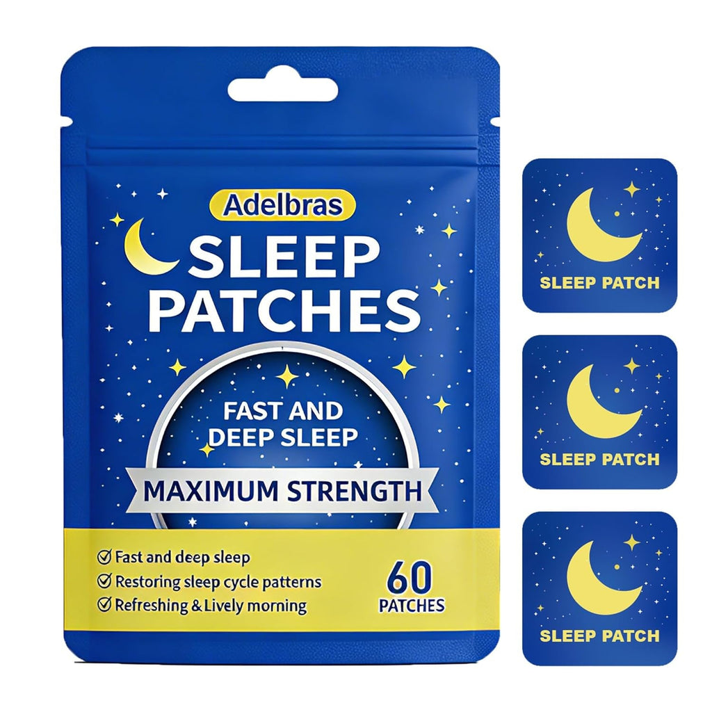 Adelbras Sleep Patches for Adults, Upgraded All-Natural Ingredients, Fast-Acting Melatonin & Valerian, Long-Lasting Night Comfort Sleep Aids for Men & Women