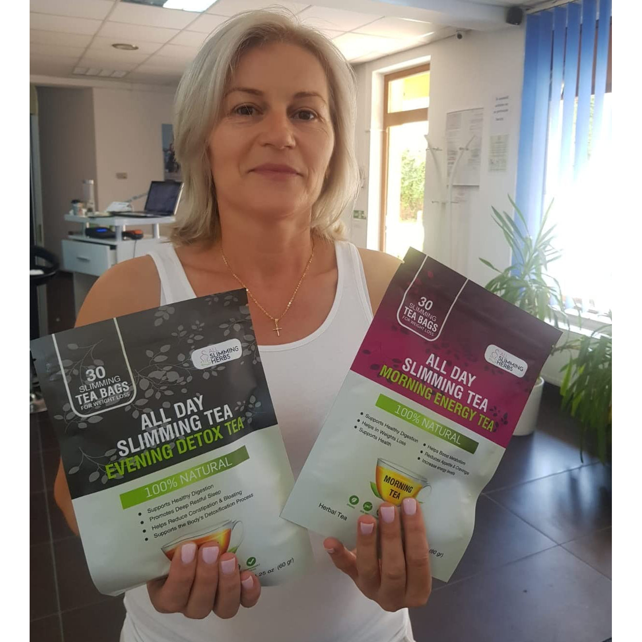 ALL SLIMMING HERBS All Day Slimming Tea for Weight Loss - All Natural 30 Days Detox Teas That Flattens Tummy - Daytime Energy Boost Tea 30 Bags + Evening Detox Tea 30 Bags