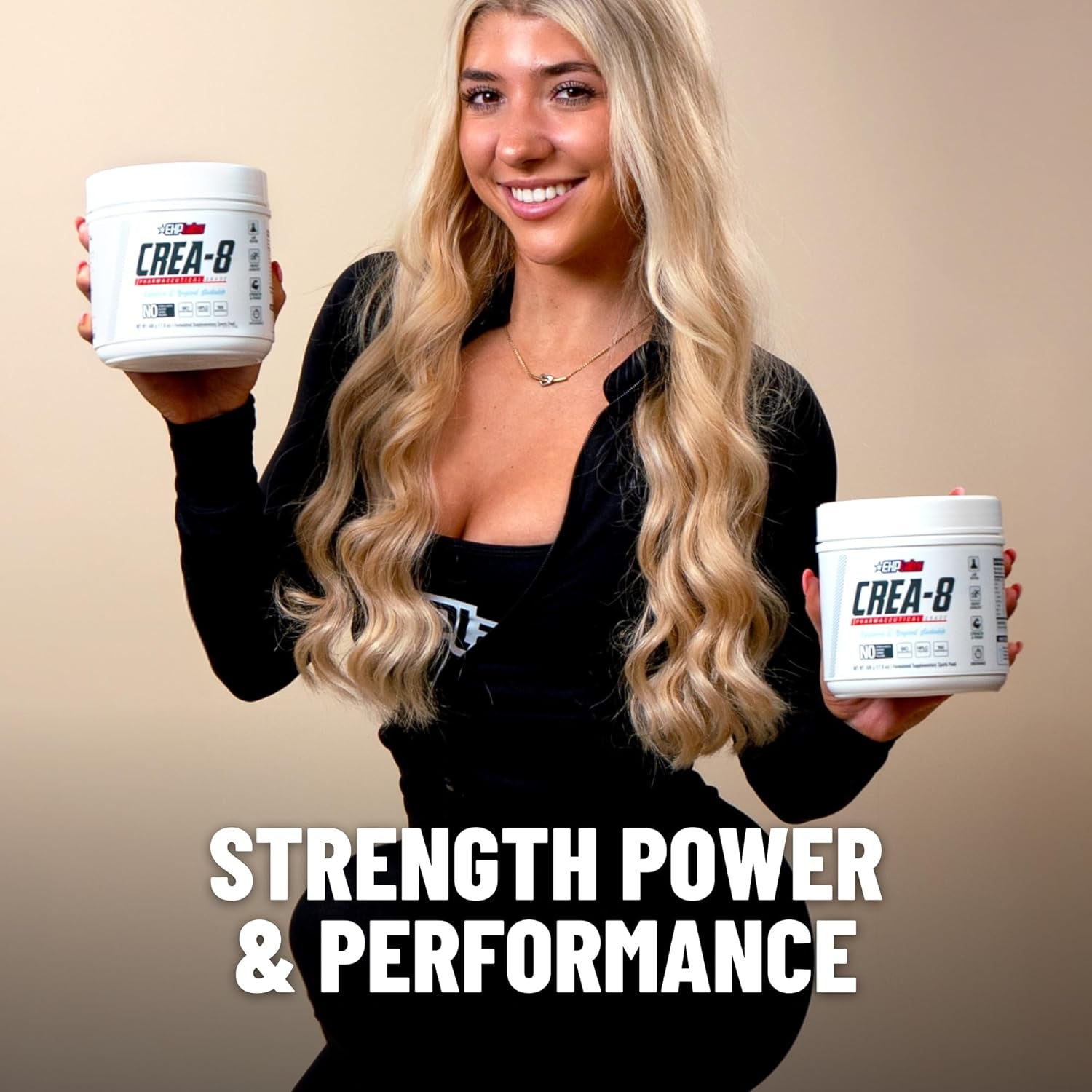 EHP Labs CREA-8 Micronized Creatine Monohydrate Powder - Unflavored Creatine Powder for Muscle Growth, Increased Strength, Enhanced Energy Output and Improved Performance - 100 Servings (500G)