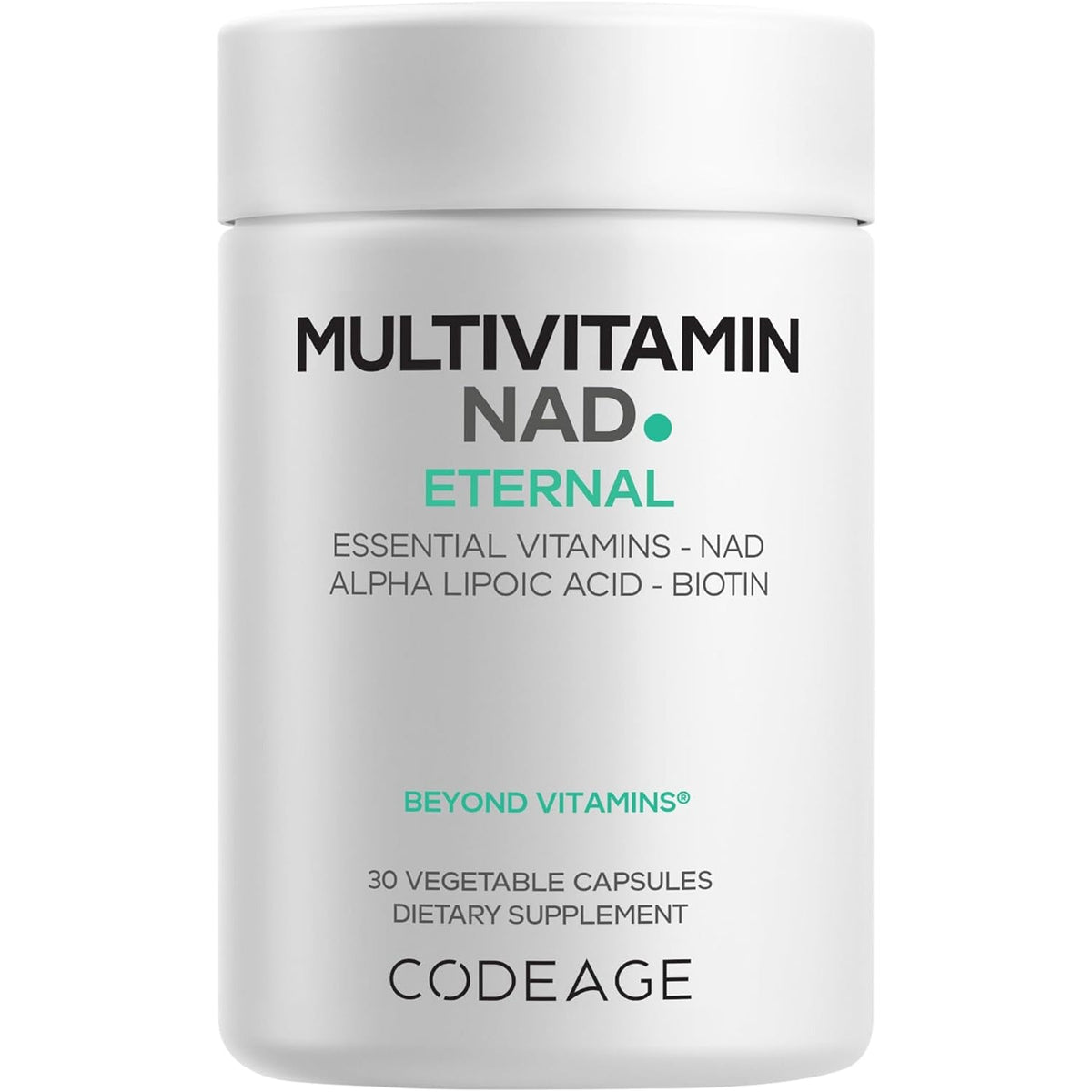 Codeage Multivitamin NAD Supplement - NAD+ Energy & Healthy Aging Support - Vitamin D3 K2, P5P, Methylated B12, Alpha Lipoic Acid, Folate, Riboflavin, Biotin, B Complex Pills - Non-Gmo - 30 Capsules