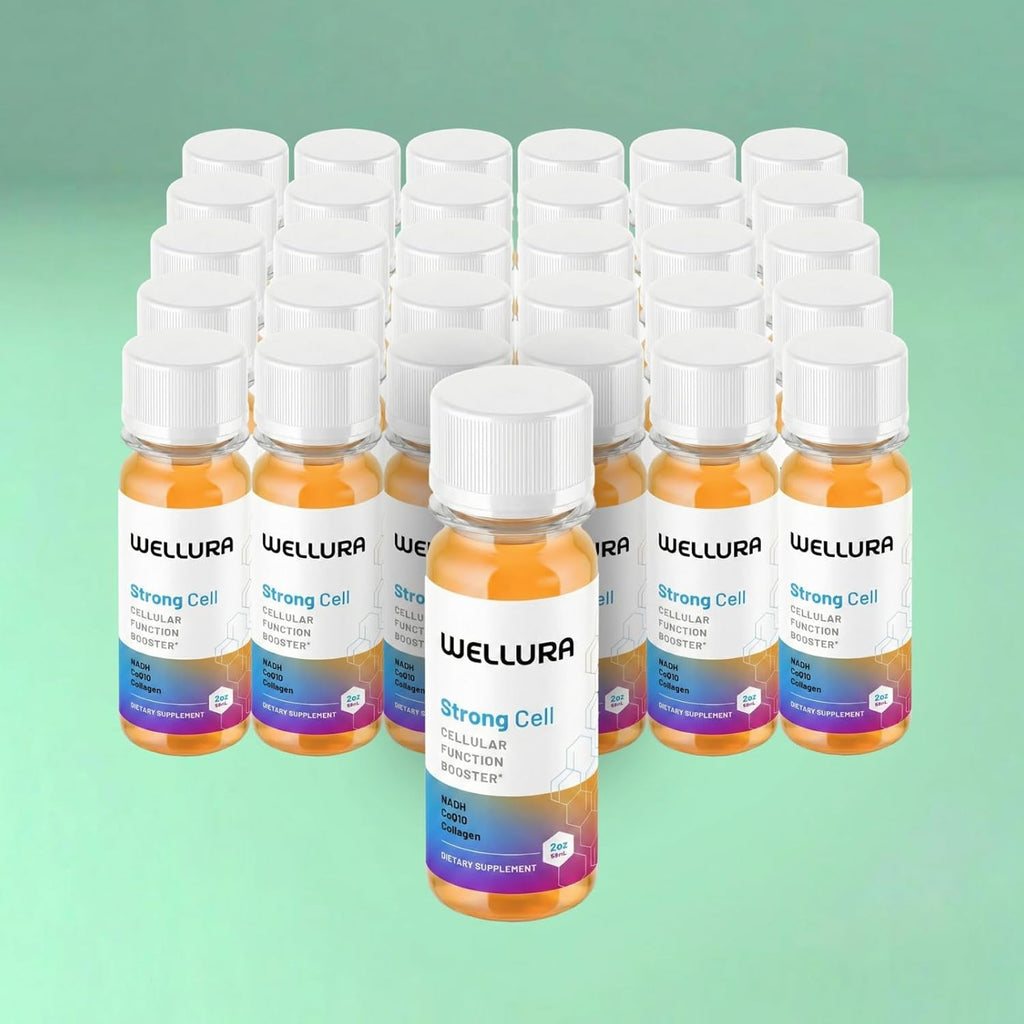 Strong Cell | Cellular Function Booster Liquid | NADH, Coq10, Collagen. 90+% Absorption Rate. Vitamins B1, B2, B3, B6, B7, and B12. Vitamin K2 | 30 Count.