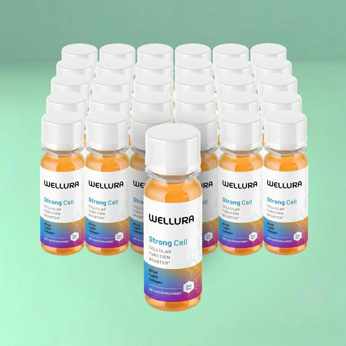 Strong Cell | Cellular Function Booster Liquid | NADH, Coq10, Collagen. 90+% Absorption Rate. Vitamins B1, B2, B3, B6, B7, and B12. Vitamin K2 | 30 Count.