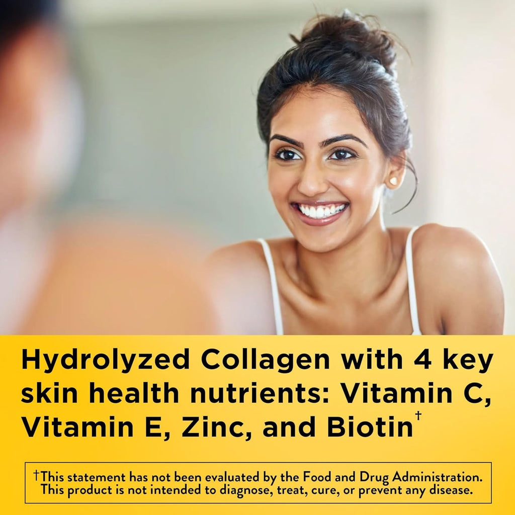 Nature Made Collagen Gummies with Vitamin C, Zinc, Biotin, Hydrolyzed Collagen Peptides for Women and Men, Healthy Skin Support Supplement, 60 Gummies, 60 Day Supply