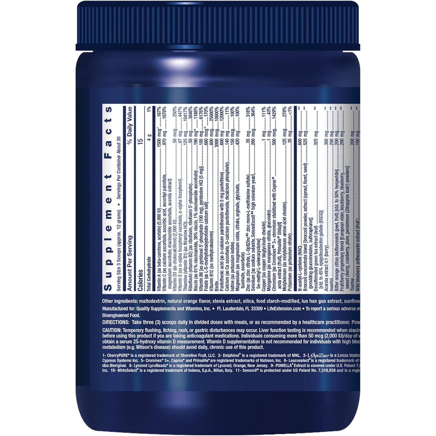 Life Extension Mix™ Powder, High Potency, Advanced Vitamin, Mineral, Fruit & Vegetable Formula, Vitamin B, C, D, E, Magnesium, for Whole-Body Health, Healthy Aging, Gluten-Free, 12.70 Oz