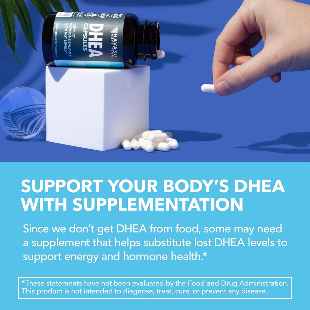 DHEA 50Mg per Serving Supplement for Hormone Balance - Supports Energy for Men and Women - Dehydroepiandrosterone Capsules for Mood, Aging & Vitality - Non-Gmo, Vegan - 60 Capsules, 2-Month Supply