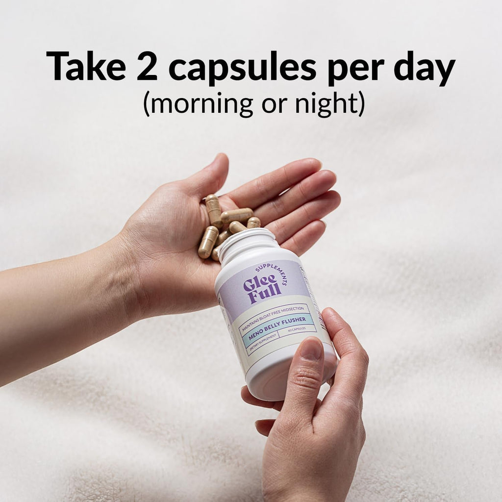 Gleefull Meno Belly Flusher - Menopause Supplements for Women - Hormone Balance for Weight Loss - Supports Digestion to Maintain Healthy Metabolism