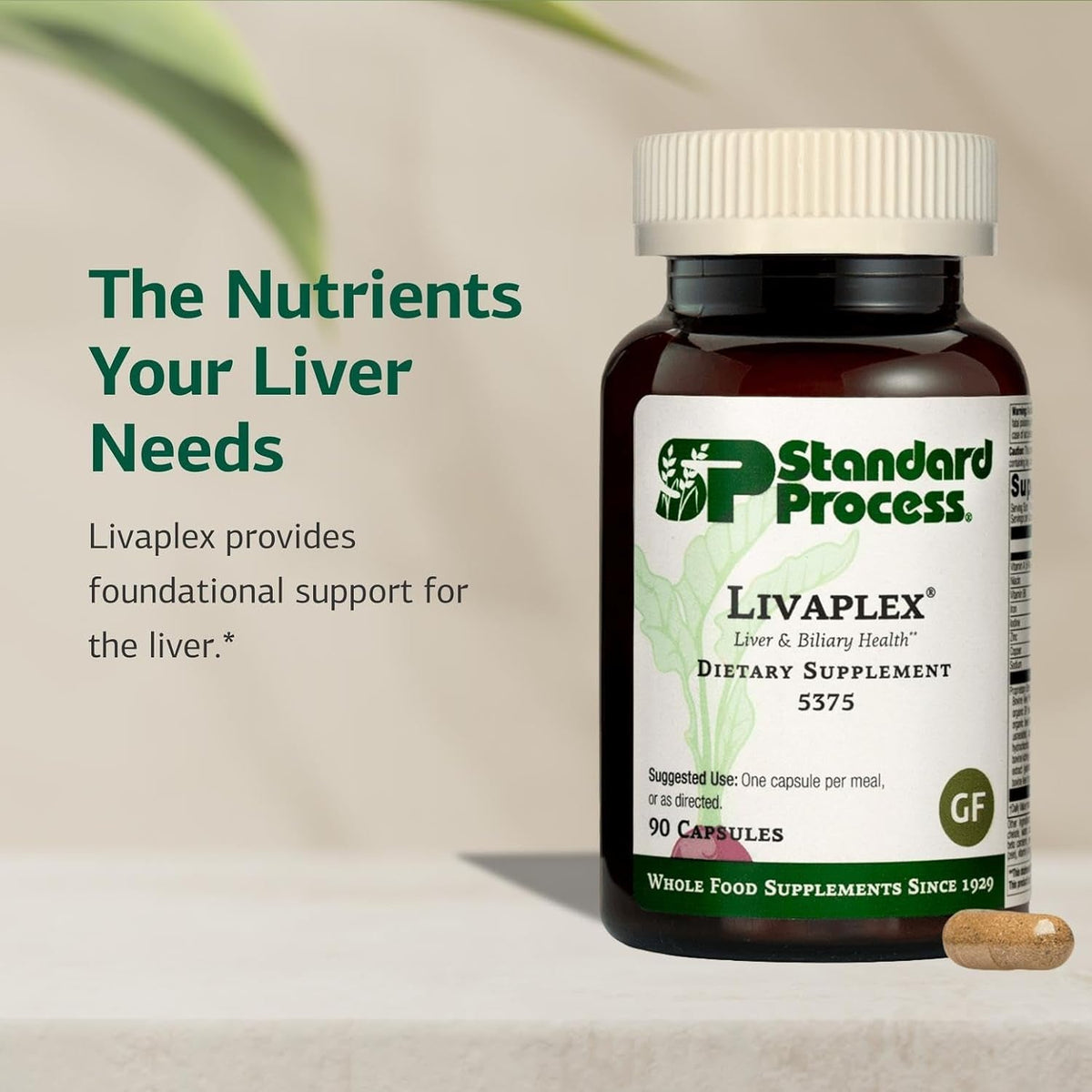 Standard Process Livaplex - Whole Food Bowel, Digestion and Digestive Health, Liver Health and Gallbladder Support with Spanish Black Radish, Betaine Hydrochloride, and Organic Carrot - 90 Capsules