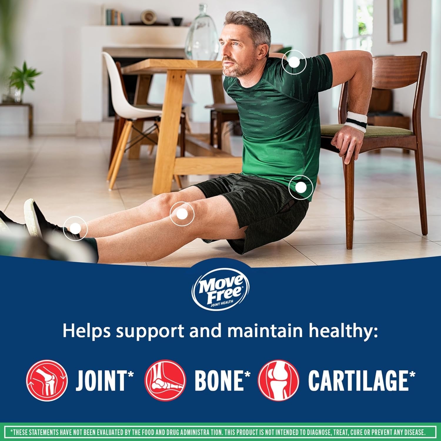 Move Free Advanced Glucosamine Chondroitin MSM Joint Support Supplement, Supports Mobility Comfort Strength Flexibility & Bone - 120 Tablets (40 Servings)*