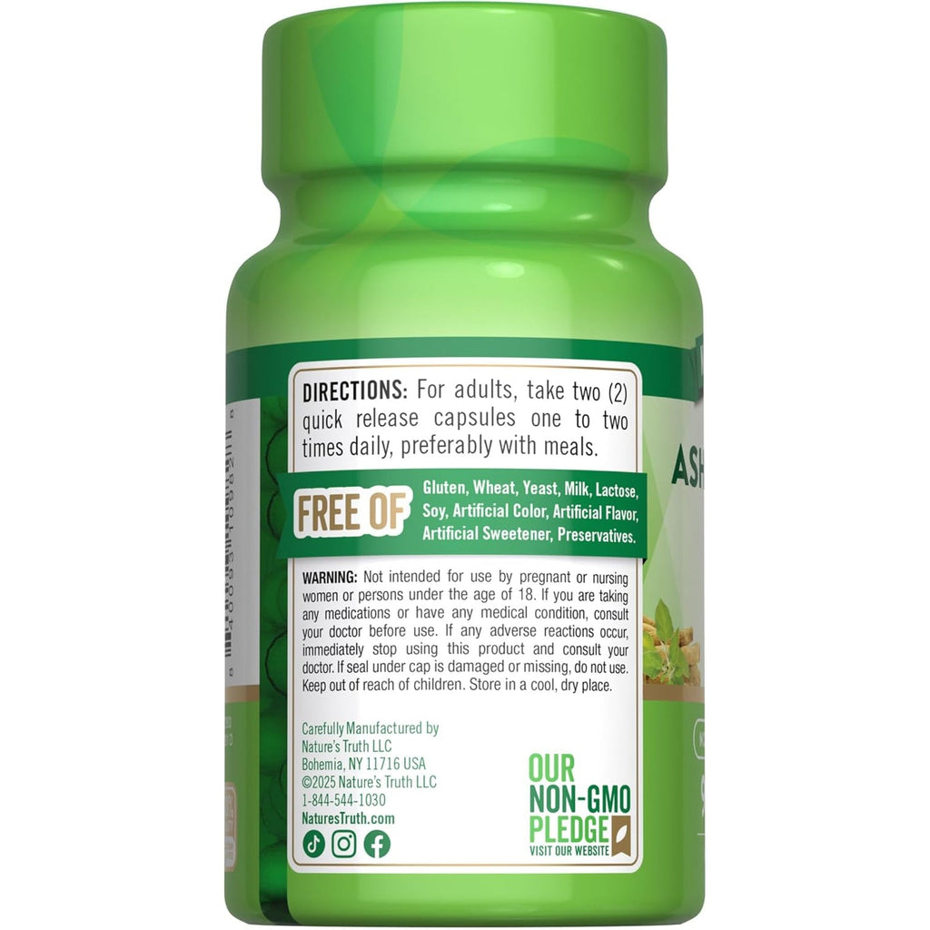 Nature'S Truth Ashwagandha Capsules | Herbal Supplement | 90 Count | Non-Gmo & Gluten Free