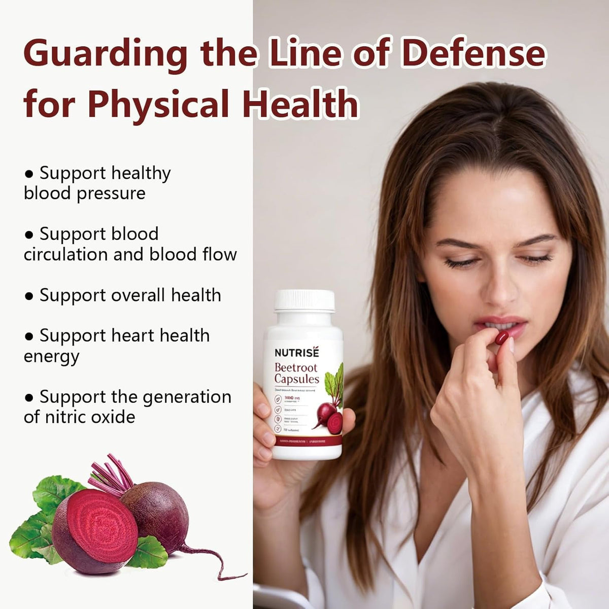Nutrise Beetroot Capsules – Energy & Circulation Support, Non-Gmo Vegan, 90 Capsules