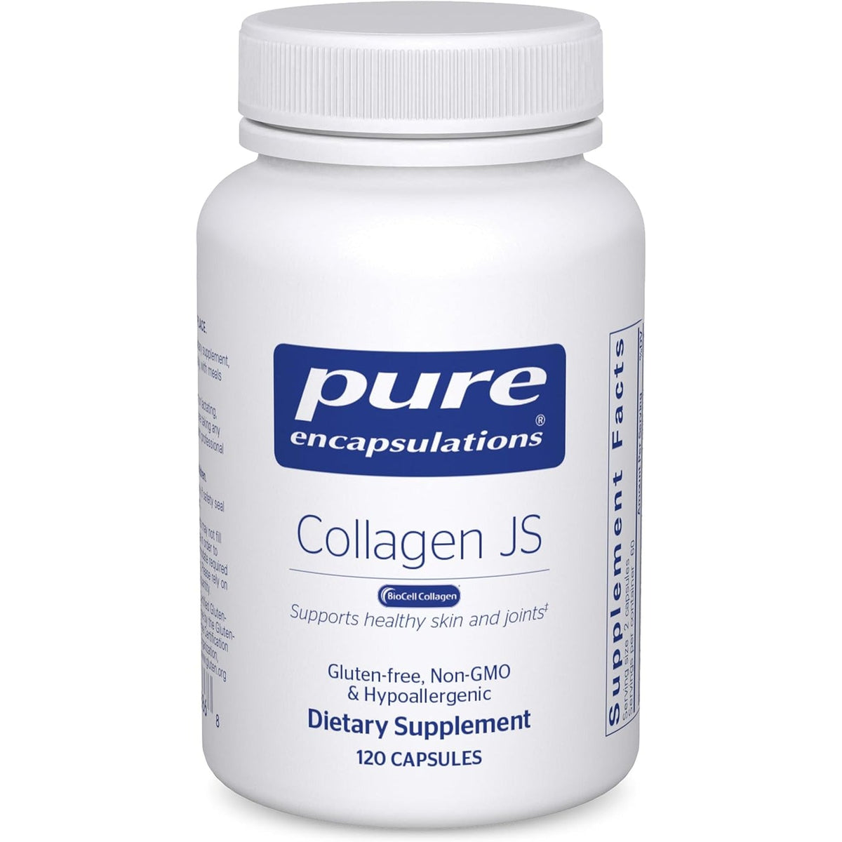 Pure Encapsulations Collagen JS - Skin & Joint Health* - 1,000 Mg Hydrolyzed Biocell Collagen - Gluten Free & Non-Gmo - 120 Capsules