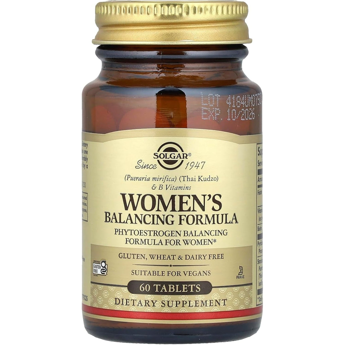 Solgar Women'S Balancing Formula, 60 Tablets - Pueraria Mirifica - Phytoestrogen Balancing Formula, Energy Metabolism, Nervous System Health - Vegan, Gluten-Free, Dairy Free, Kosher - 60 Servings