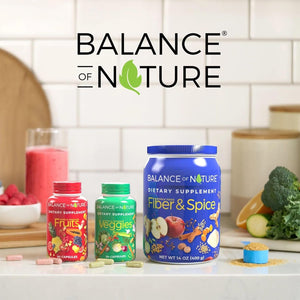Balance of Nature Fiber & Spice - Psyllium Husk, Flax Seed, Turmeric & Apple - 30 Servings
