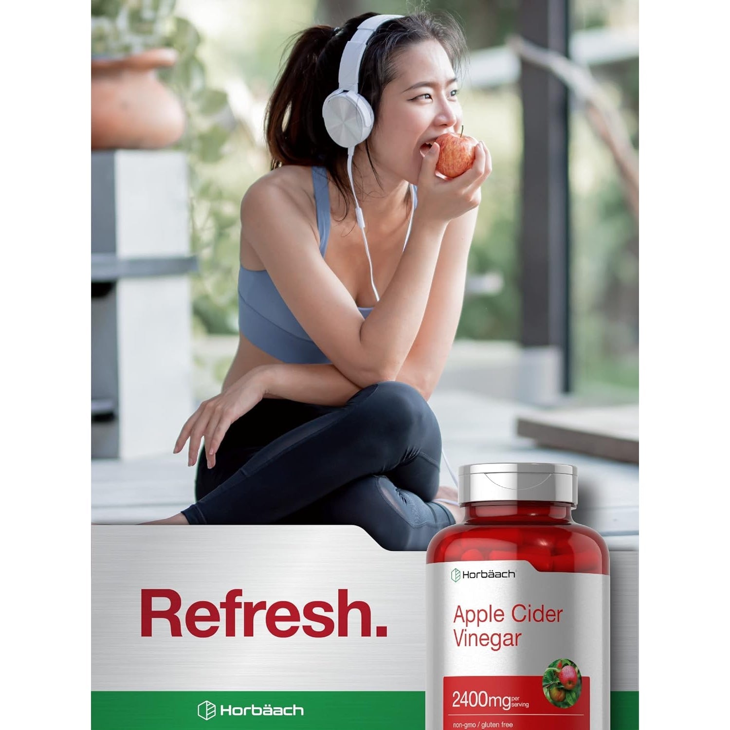 Horbäach Apple Cider Vinegar Capsules | 2400Mg | 150 Count | Non-Gmo, Gluten Free Supplement