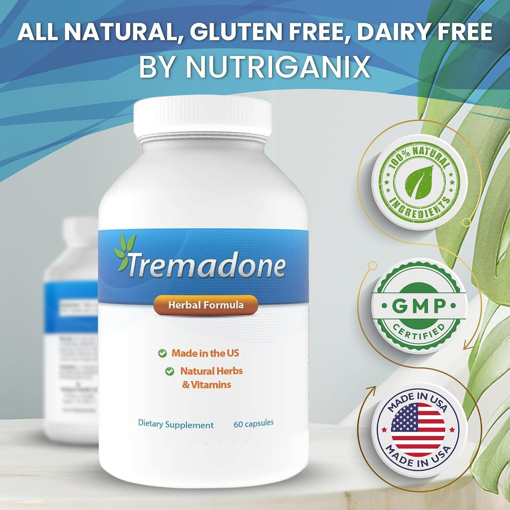 Essential Tremor Relief Supplement for Hand, Arm, Head, Leg, Feet and Body Tremors and Shaking - All Natural, Gluten Free, Dairy Free by Nutriganix (1)