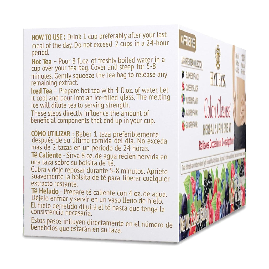 Hyleys Colon Cleanse Tea Assorted Flavors - 42 Tea Bags (1 Pack)