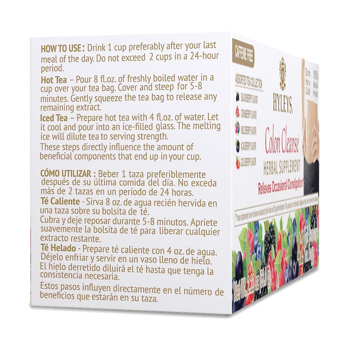 Hyleys Colon Cleanse Tea Assorted Flavors - 42 Tea Bags (1 Pack)
