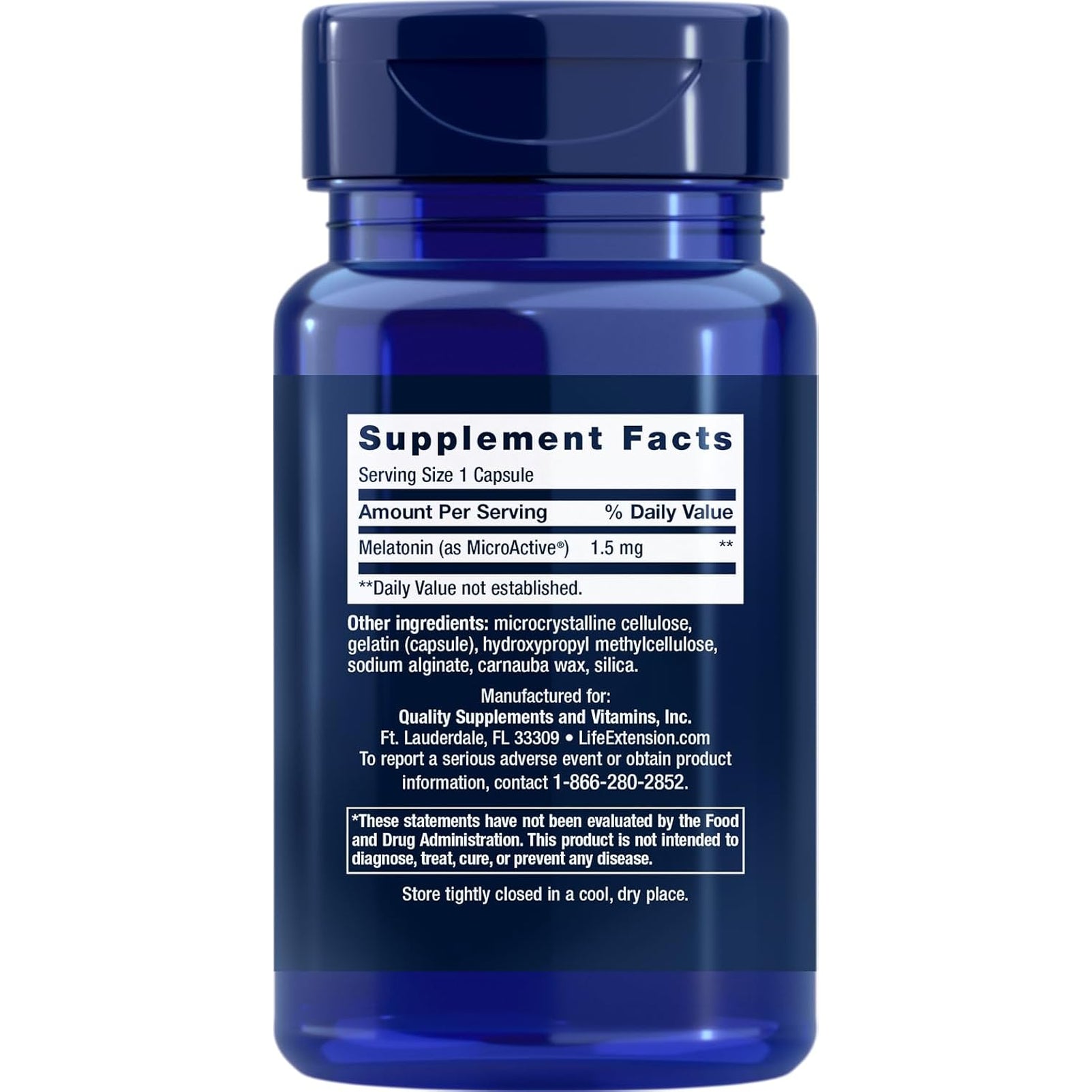 Life Extension Melatonin IR/XR, 1.5 Mg, Immediate- and Extended-Release Formula for Optimal Sleep Support, Healthy Circadian Rhythms, Cellular Defense, Gluten-Free, Non-Gmo, 60 Capsules