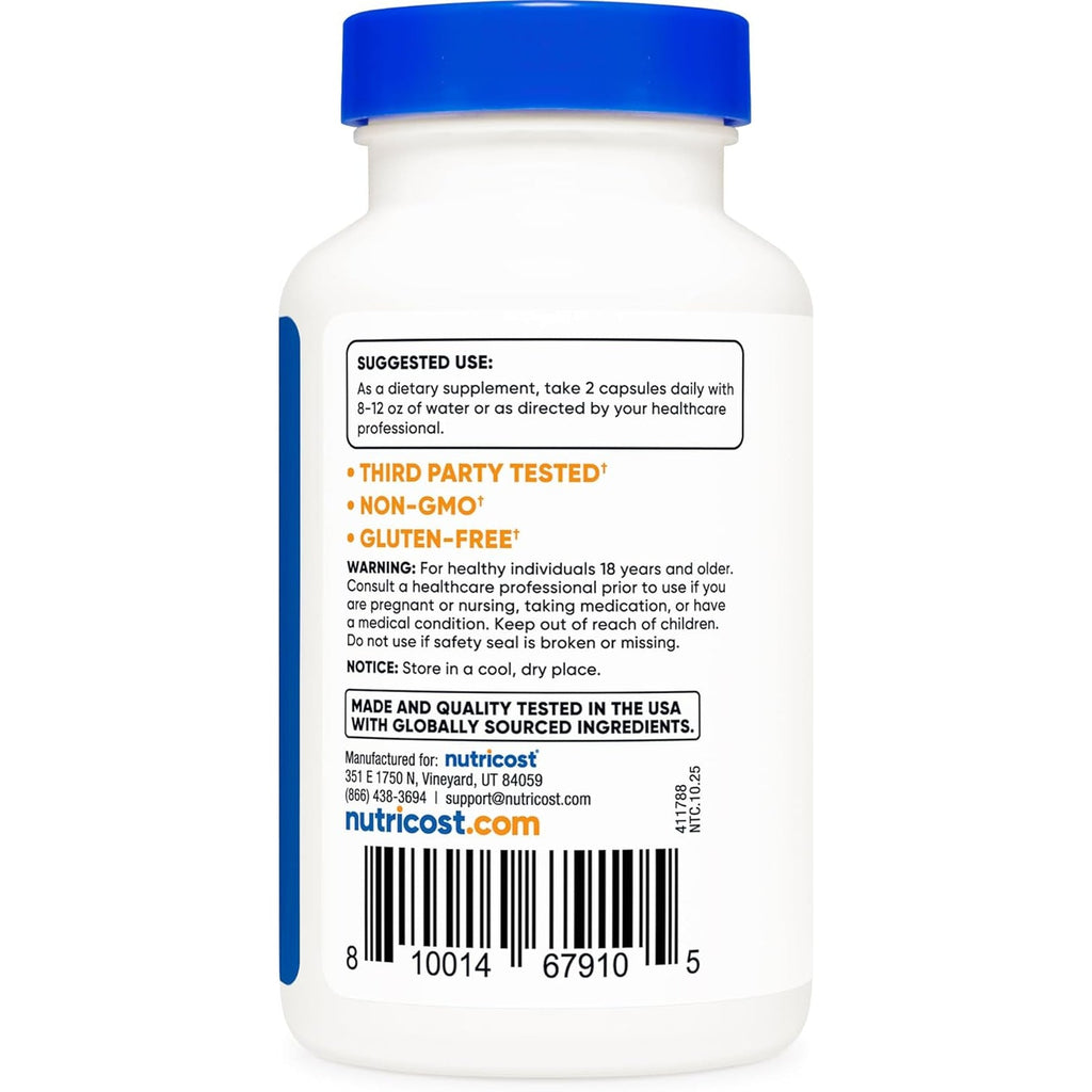 Nutricost Alpha GPC 600Mg, 120 Vegetarian Capsules - Non-Gmo and Gluten Free, 300Mg per Capsule