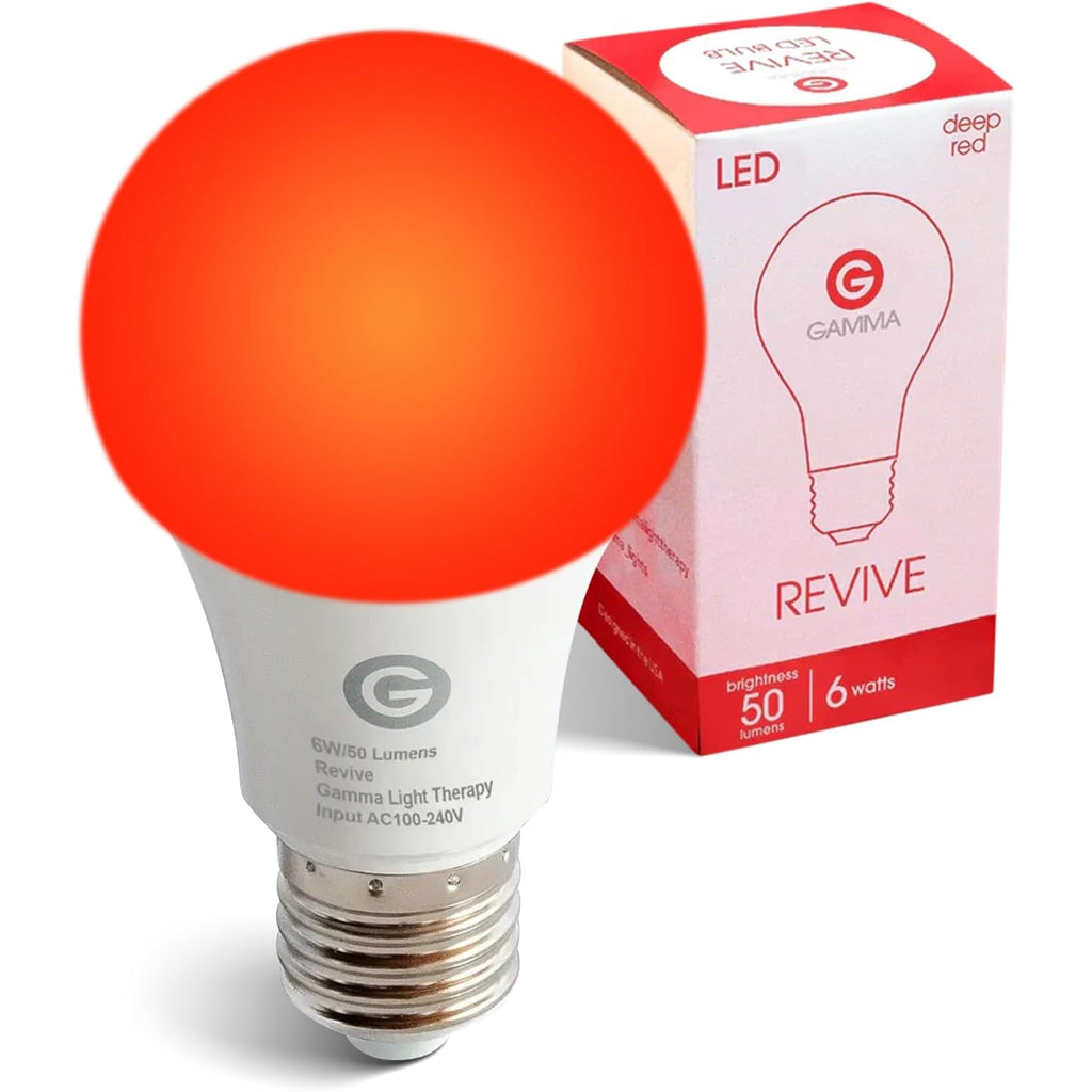 Revive - 670Nm Red Light Bulb by Gamma - Sleep Therapy - Melatonin Promoting Natural Sleep Aid