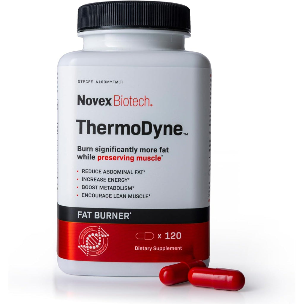 Novex Biotech Thermodyne - Thermogenic Fat Burner for Men – Appetite Suppressant – Metabolism Booster for Men - 200Mg Caffeine - 120 Count
