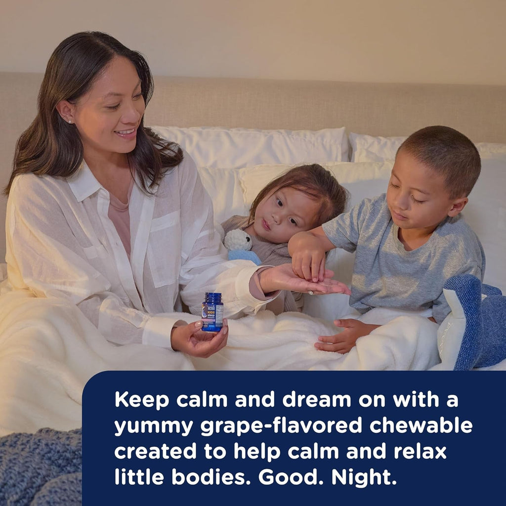 Mommy'S Bliss Kids Sleep Chewable Tablets, Melatonin, Magnesium & Calming Herbs, Grape Flavor, Sugar Free Kids Melatonin, Age 3+ (35 Servings), 35 Count (Pack of 1)